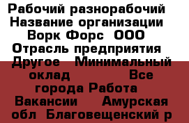 Рабочий-разнорабочий › Название организации ­ Ворк Форс, ООО › Отрасль предприятия ­ Другое › Минимальный оклад ­ 27 000 - Все города Работа » Вакансии   . Амурская обл.,Благовещенский р-н